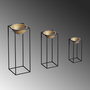 Aberto Design Maceta Decorativa de Metal Negro y Dorado GED-019-A